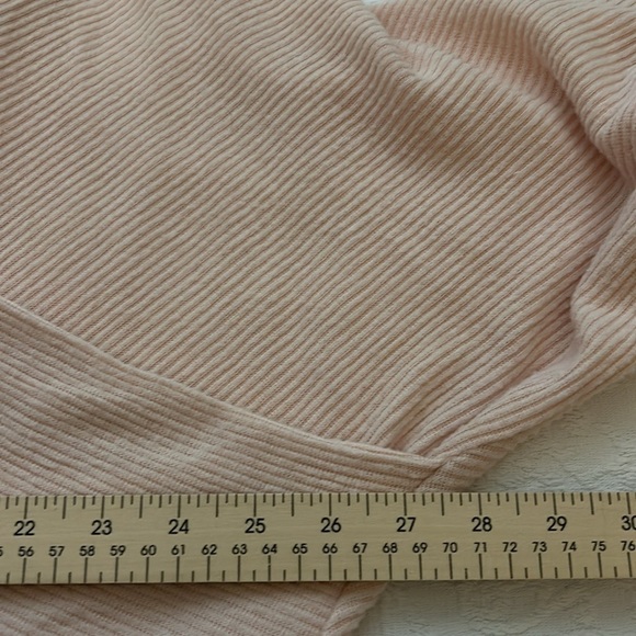 NWT Free People Cozy With You Surplice Pullover sweater. Light peach, size Med. - Picture 6 of 8